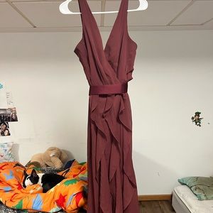 Wore once as a bridesmaid dress but would be a good dress for prom as well.